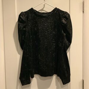 Express Shimmering Black Knit Blouse